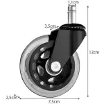 Malatec gumeni kotači za uredske stolice – set 5 kom, tihi i univerzalni