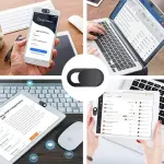 Klizni poklopac za web kameru prijenosnog računala – crni