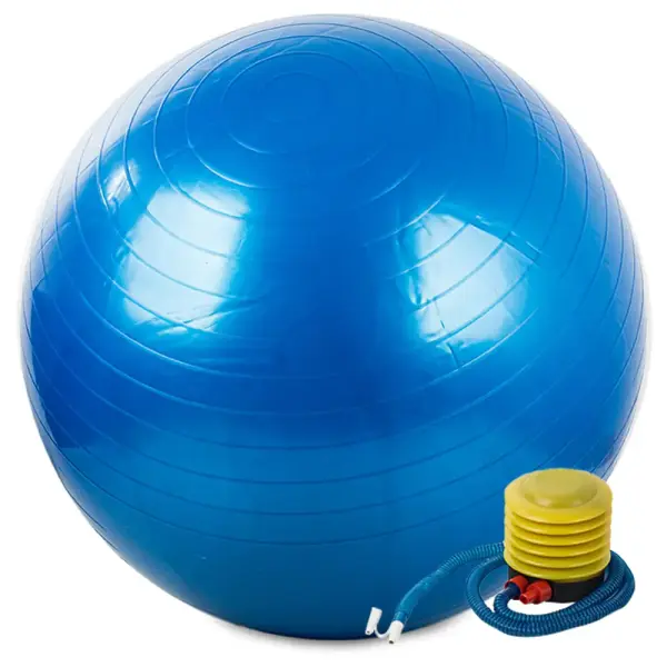Rehabilitacijska gimnastička lopta 65 cm s pumpom – plava