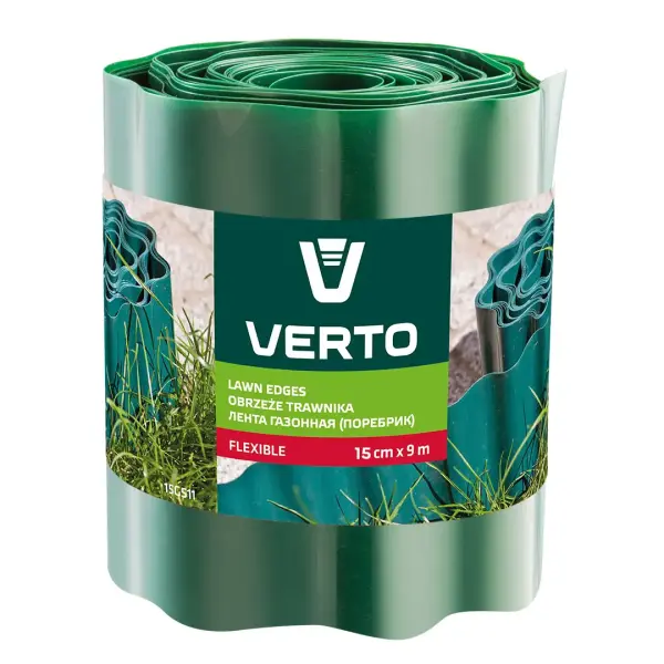 Vrtni rubnjak za travnjak 15 cm × 9 m, zeleni, fleksibilni