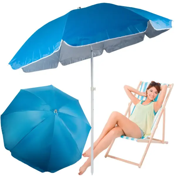 Veliki vrtni i plažni suncobran s UV zaštitom 170 cm, podesiva visina, sklopivi