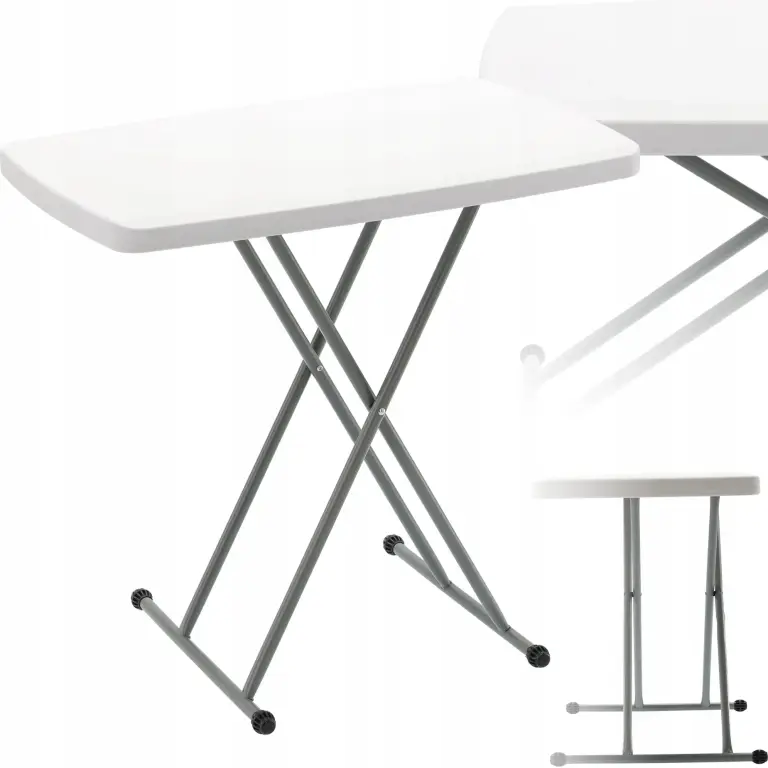 Sklopivi catering stol s podesivom visinom 76,5 × 49,5 cm – bijeli