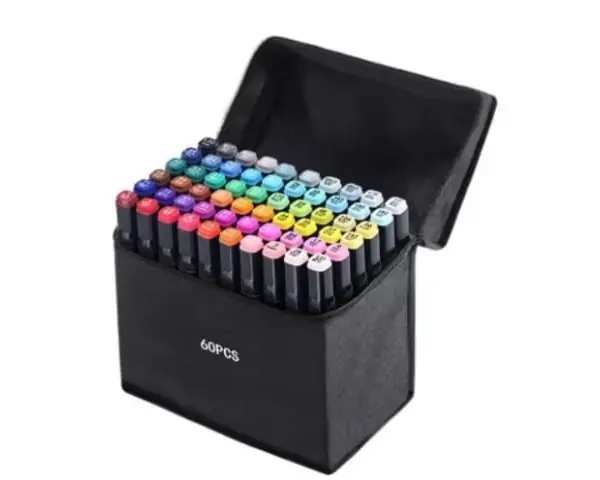 Set od 60 dvostranih alkoholnih markera u torbi