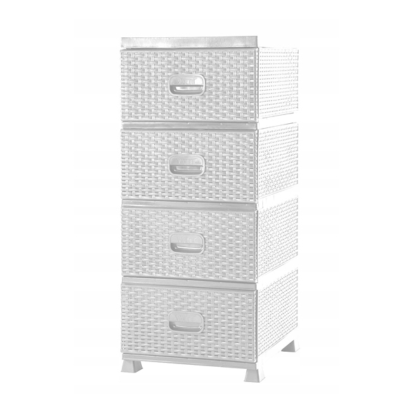 Rattan szekrény 4 fiókkal - Fehér 02 https://velizo.hr/termekkategoria/szepsegapolas-egeszseg/